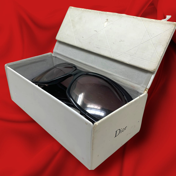 Y2K Christian Dior Diorrain 1 Sunglasses Italy Black Oversized PARTS REPAIR READ main image 16
